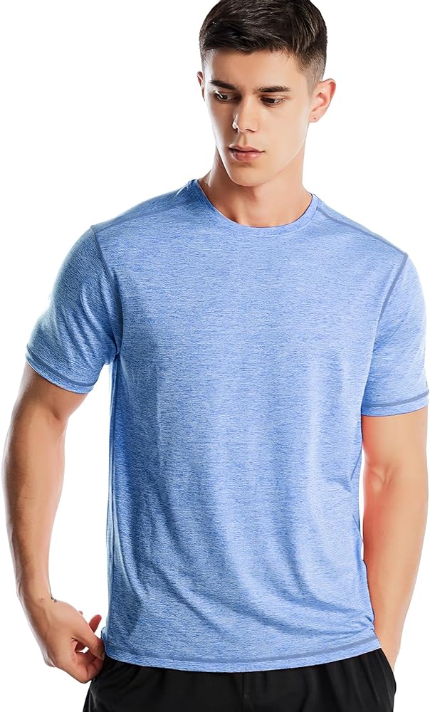 Athletic Shirts for Men Short Sleeve Quick Dry Workout Running Gym Sport Exercise Tee Moisture Wicking