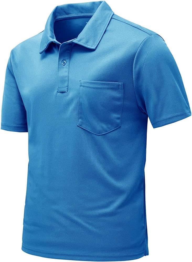 Rdruko Men's Polo Shirts Short Sleeve Quick Dry Outdoor Golf Sports Shirts with Pocket