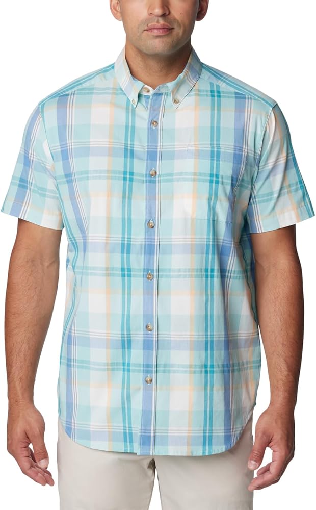 Columbia Men's Rapid Rivers II Short Sleeve Shirt, Spray Multi Plaid, Large Tall