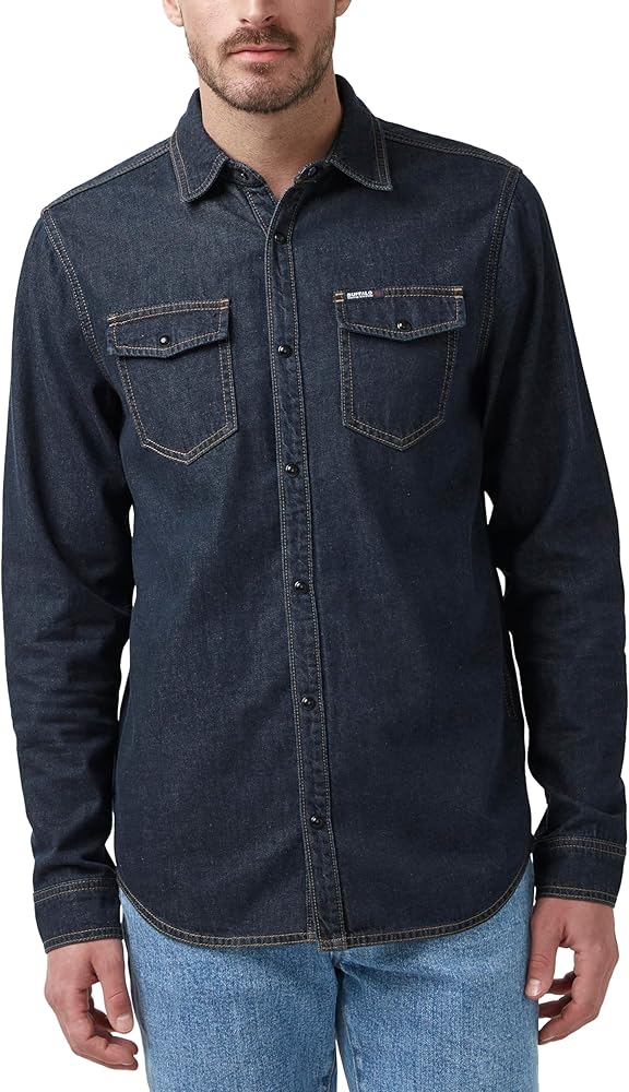 Buffalo David Bitton Men's Stanley Long Sleeve Button Down Denim Shirt