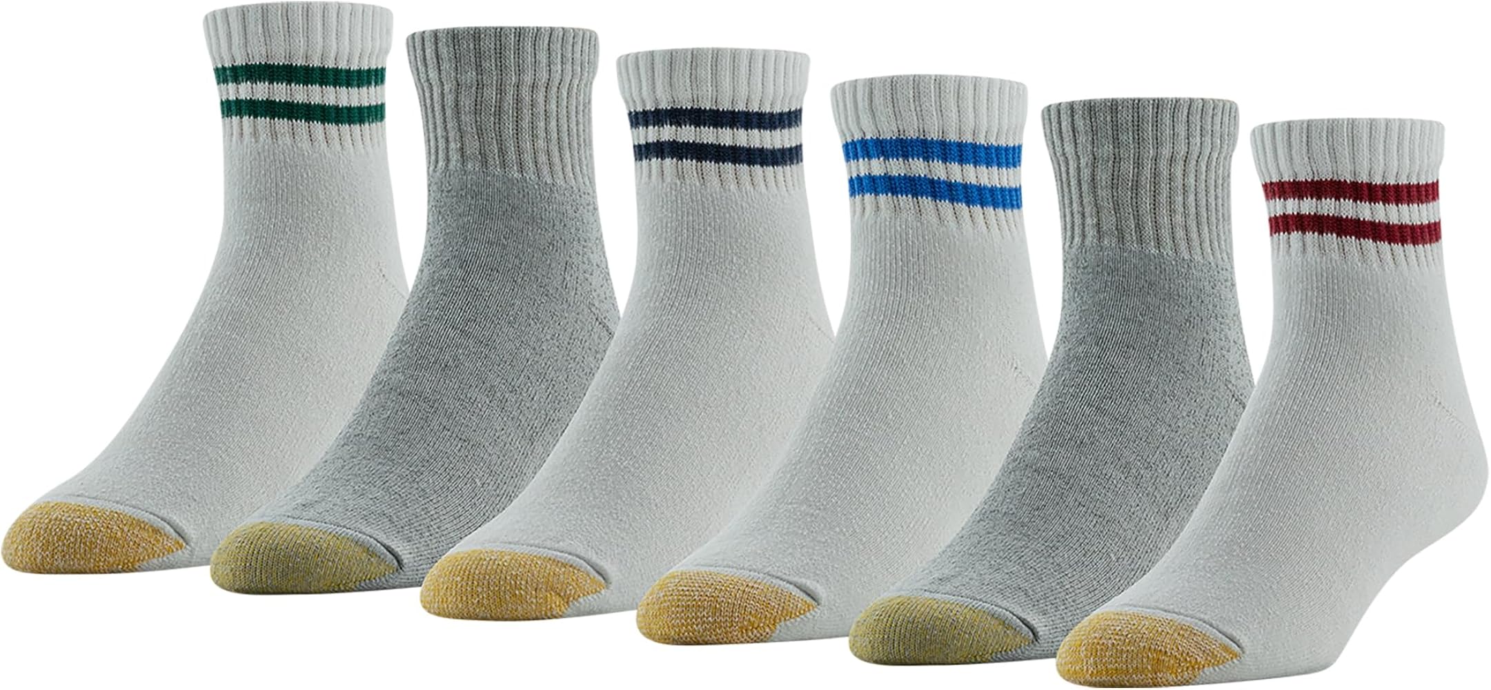 GOLDTOE Men's 656P Cotton Ankle Athletic Socks, Multipairs