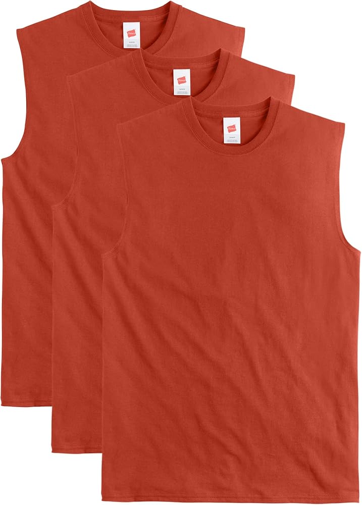 Hanes Men's Essentials Midweight T Pack, Cotton Muscle Tank Shirts, 3-Pack