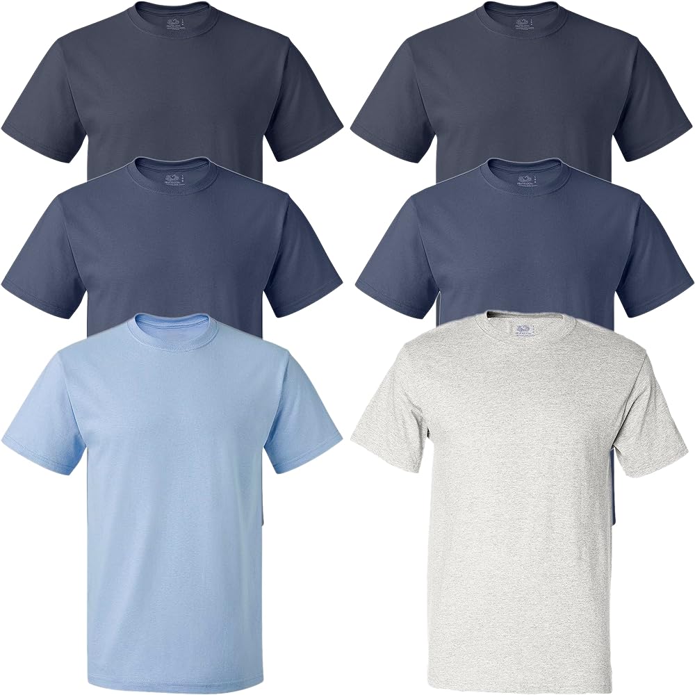 Fruit of the Loom Men's 6-Pack Tag Free Shortsleeve Crew T-Shirts - Assorted Colors