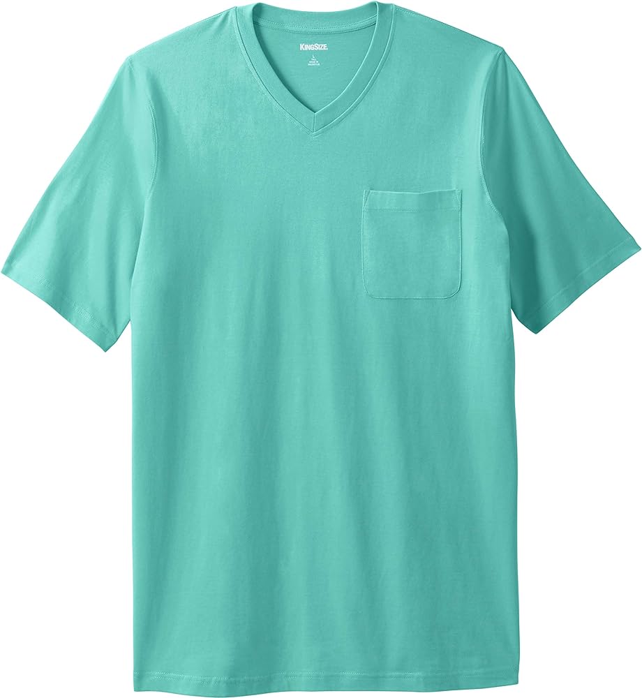 KingSize Men's Big & Tall Shrink-Less Lightweight Longer-Length V-Neck T-Shirt