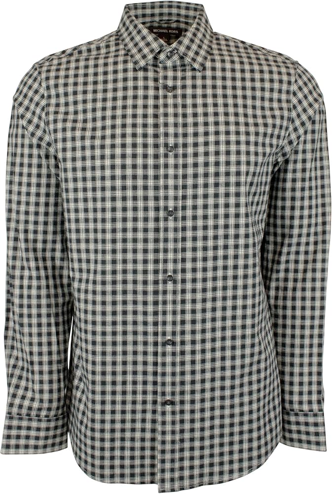 MICHAEL KORS Men's Classic Fit Long Sleve Button Down Shirts Bn X-Large Bone