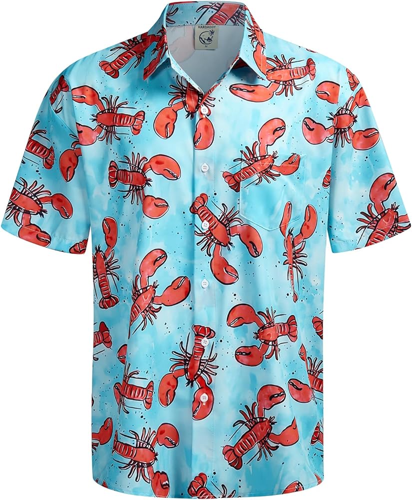 Hardaddy Men's Hawaiian Shirt Short Sleeve Funny Printed Casual Button Down Aloha Shirts