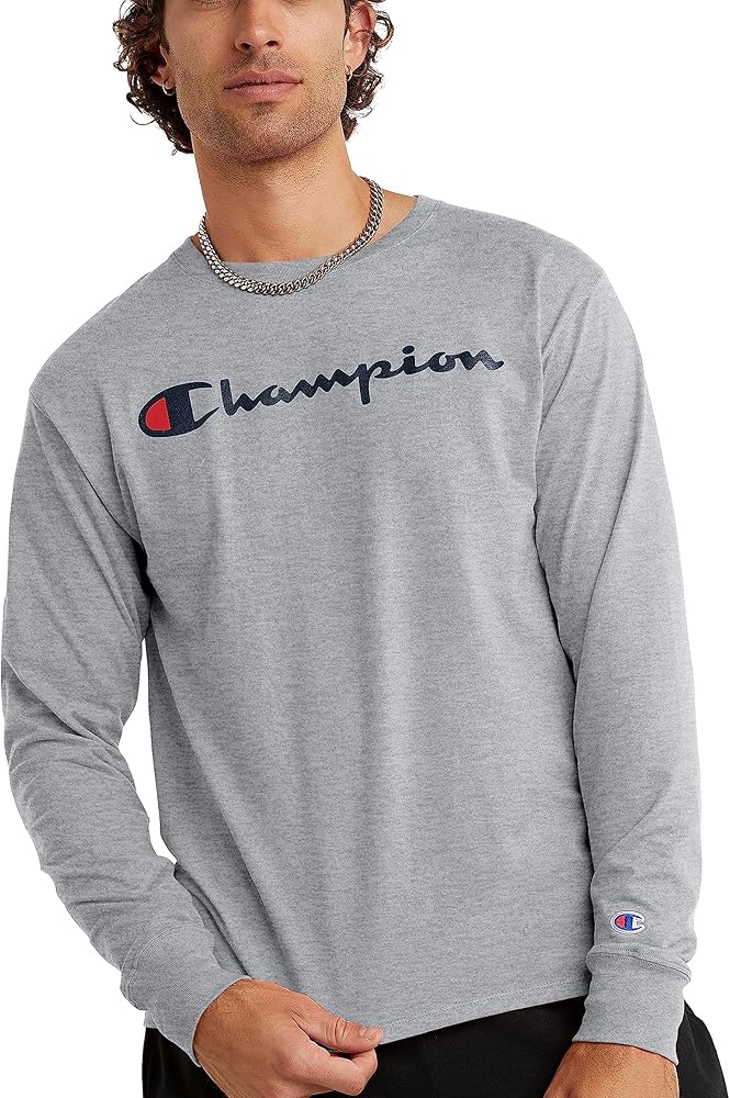 Champion Men'S Tshirt, Classic Long Sleeve Tshirt Comfortable, Soft T-Shirt For Men Reg. Or Big & Tall