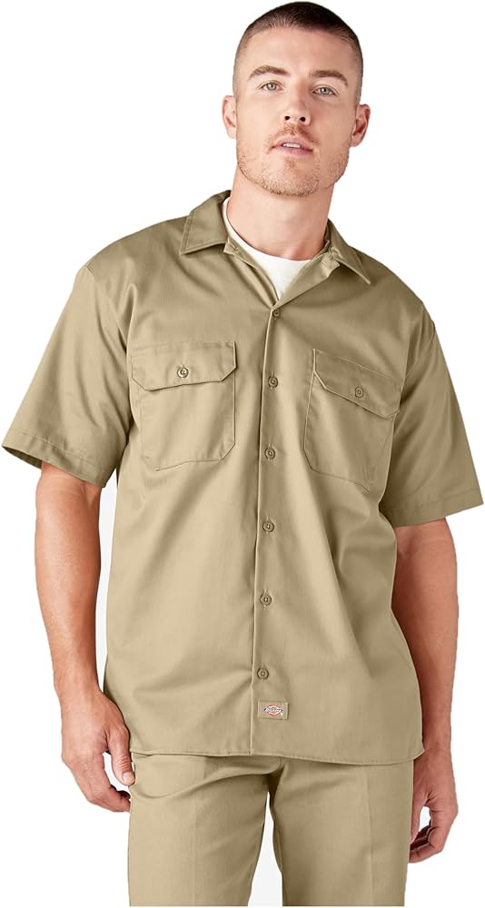 Dickies Men's Short Sleeve Work Shirt Brown