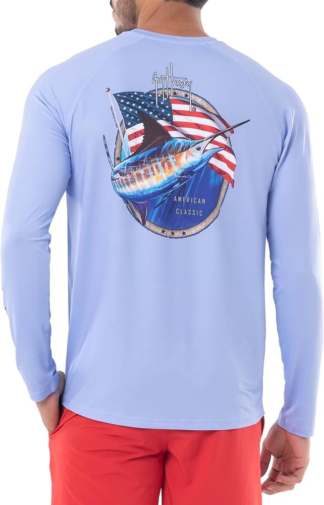 Guy Harvey Men's Raglan Sleeve Sun Protection Top