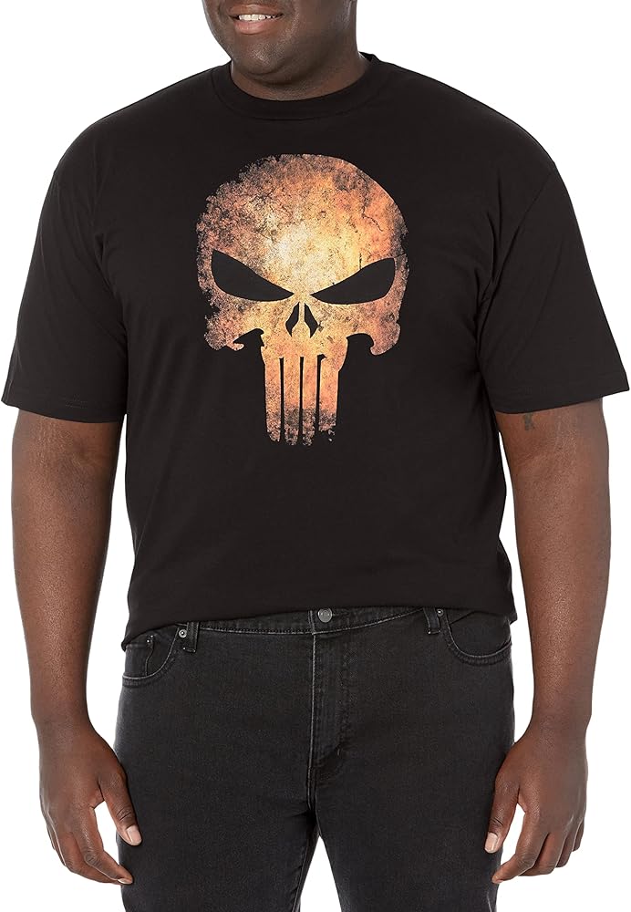 Marvel Big & Tall Classic Punisher Realskull Men's Tops Short Sleeve Tee Shirt