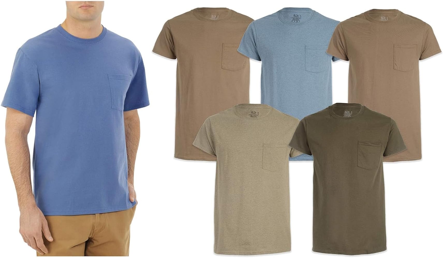 Fruit of the Loom Men's Pocket T-Shirt Multipack (5 Pack)