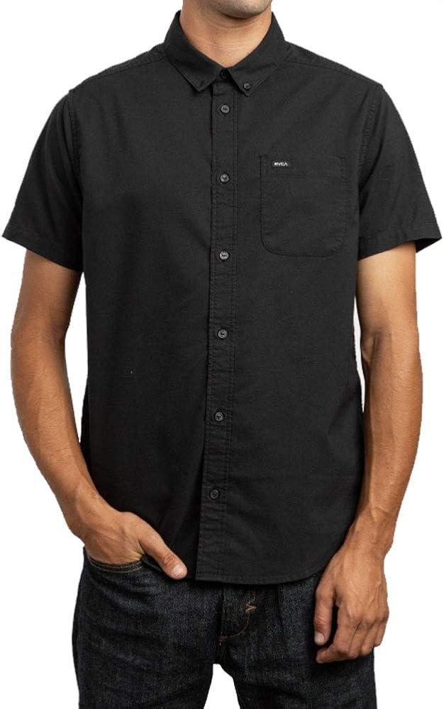 RVCA Men's Thatll Do Stretch Short Sleeve Woven Button Up Shirt