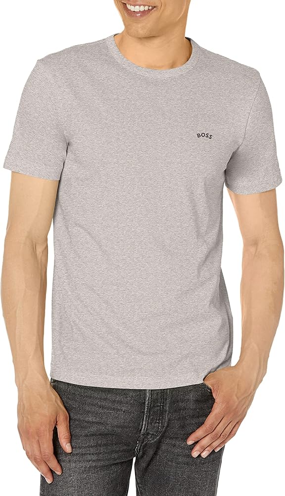 BOSS Men's Contrast Curve Logo Short-Sleeve Cotton T-Shirt