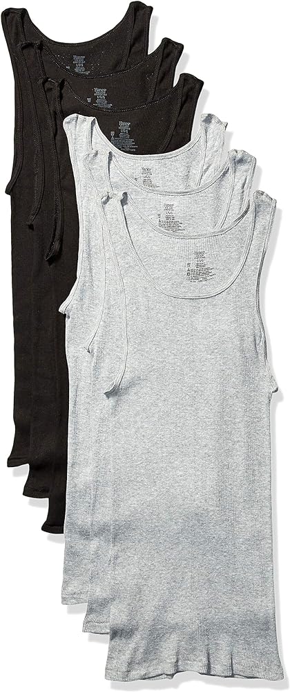 Hanes Ultimate Men's Dyed Tank (Black/Grey)