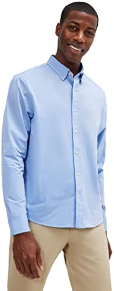 Rhone Commuter Long Sleeve Mens Dress Shirt, Iron Free, Classic-Fit Dress Shirts