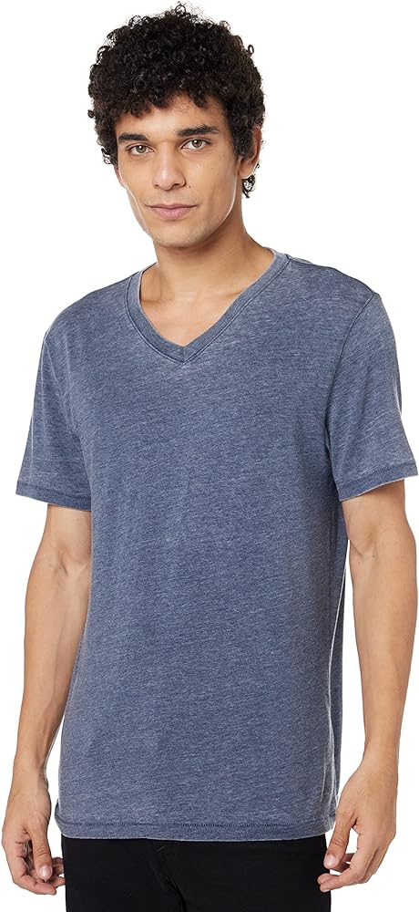 Lucky Brand Mens Venice Burnout Vee Neck Tee