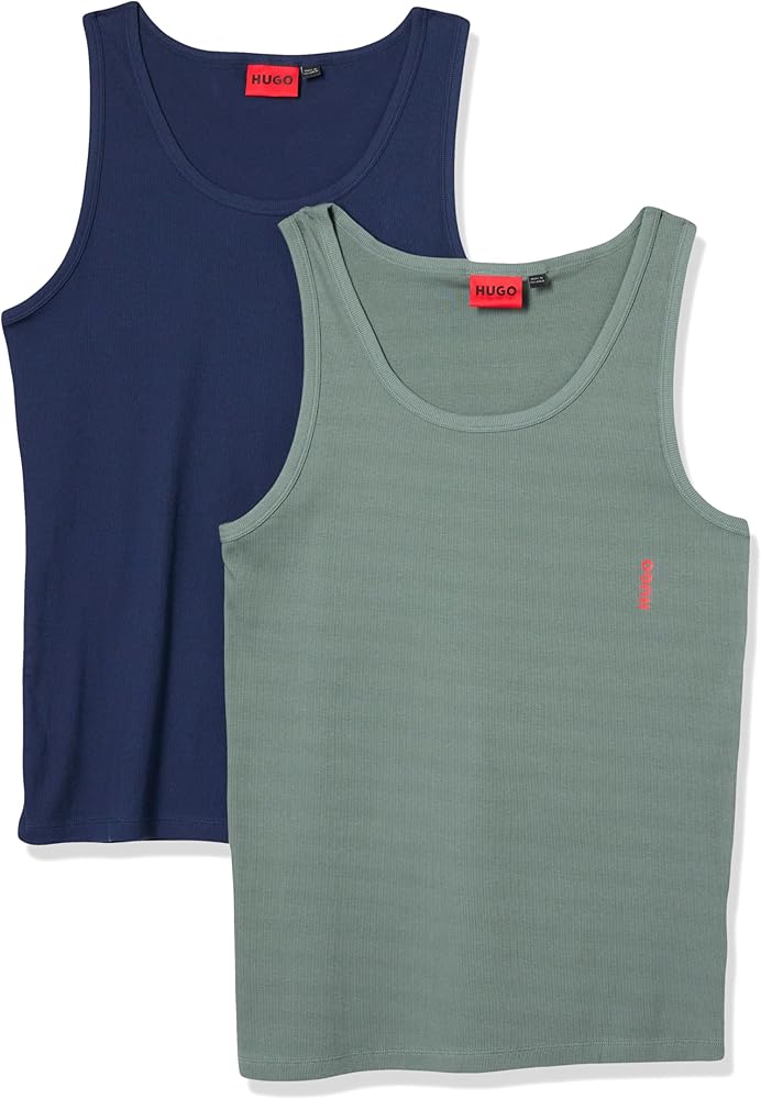 HUGO Men's 2 Pack Vertical Logo Tank Top