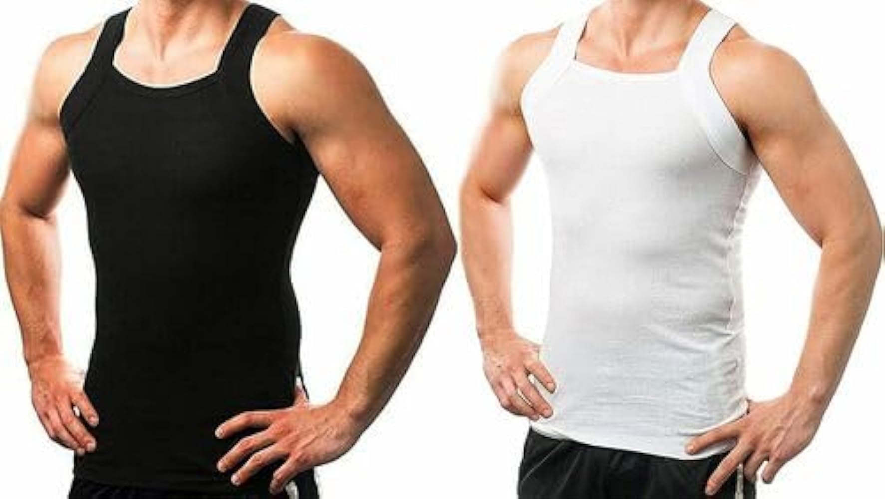 4 Packs Men's G-Unit Style Cotton Tank Tops Square Cut Muscle Rib A-Shirts