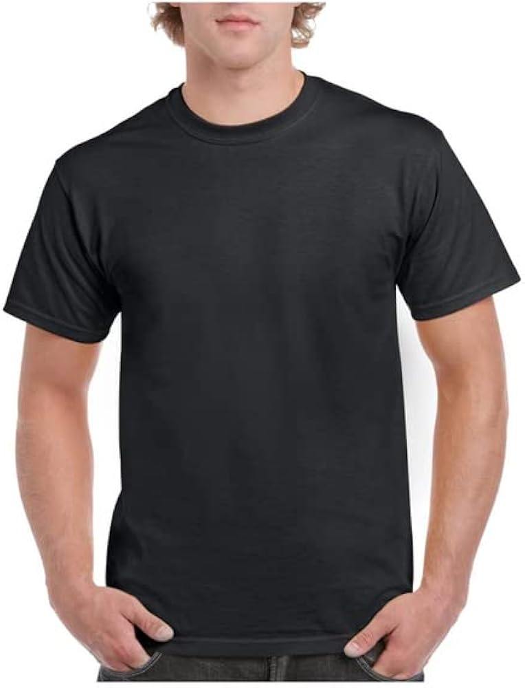 Gildan Blank Adult HeavyCotton T-Shirt Unisex, (G500). Black