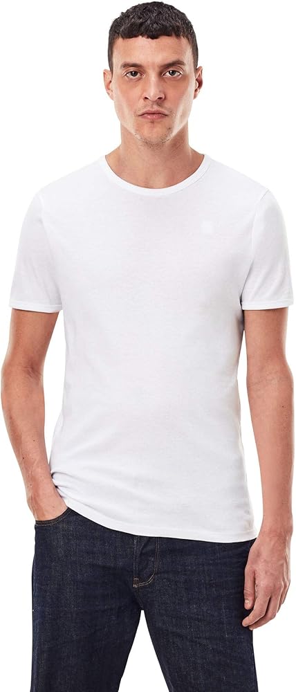 G-STAR RAW Men's Base Layer Crew Neck Short Sleeve T-Shirt 2-Pack