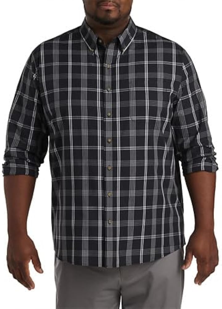 Harbor Bay by DXL Men's Big and Tall Easy-Care Large Plaid Sport Shirt