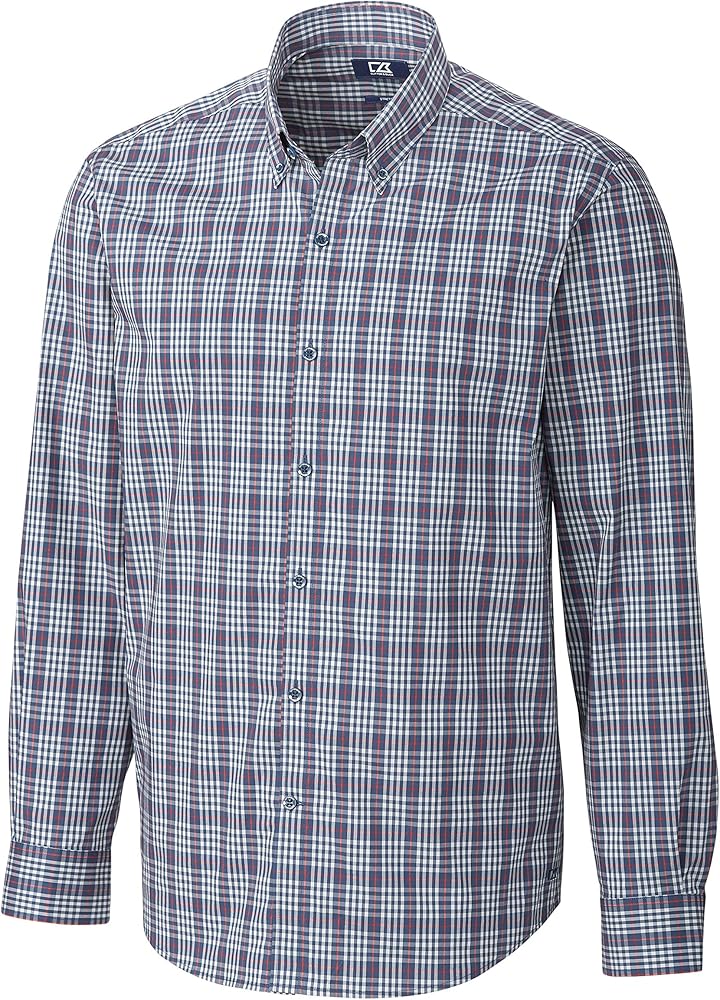 Cutter & Buck Men's Long Sleeve Soar Bold Check Button Down Shirt