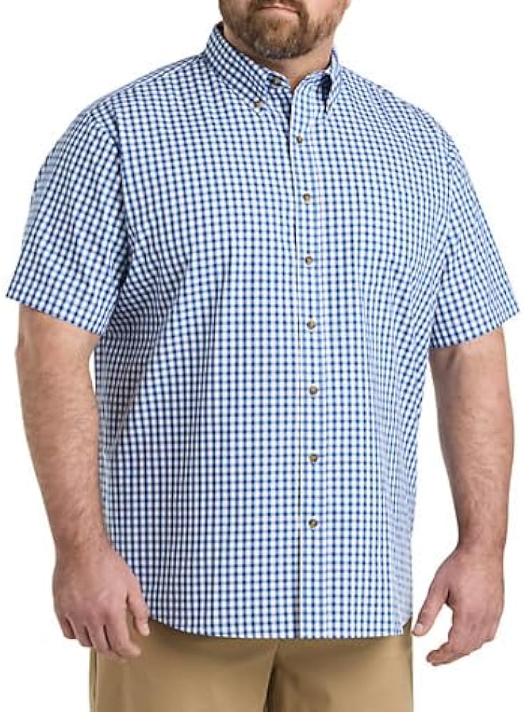 Harbor Bay by DXL Men's Big and Tall Easy-Care Check Sport Shirt