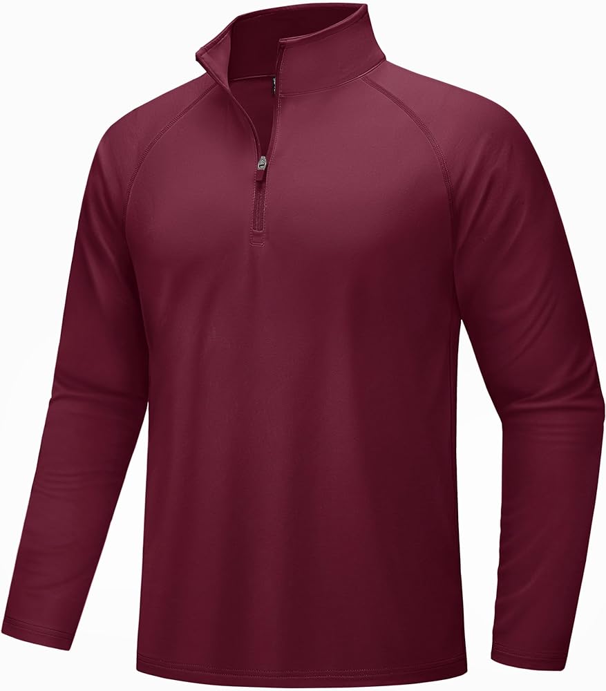 MAGCOMSEN Men's Quarter Zip Pullover Long Sleeve Sweatshirts Fleece Lined Golf Pullover Thermal Gym Workout Tops