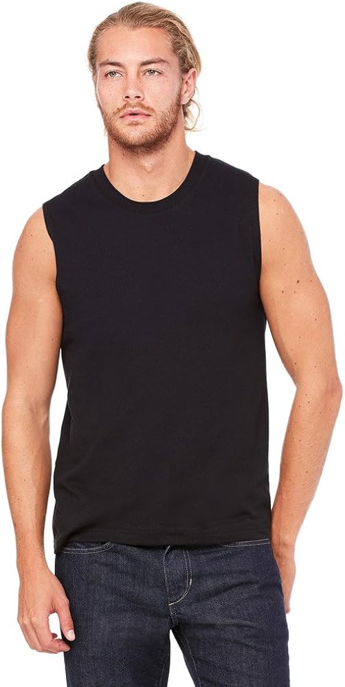 Bella Canvas Men's Jersey Muscle Tank, Medium, Black