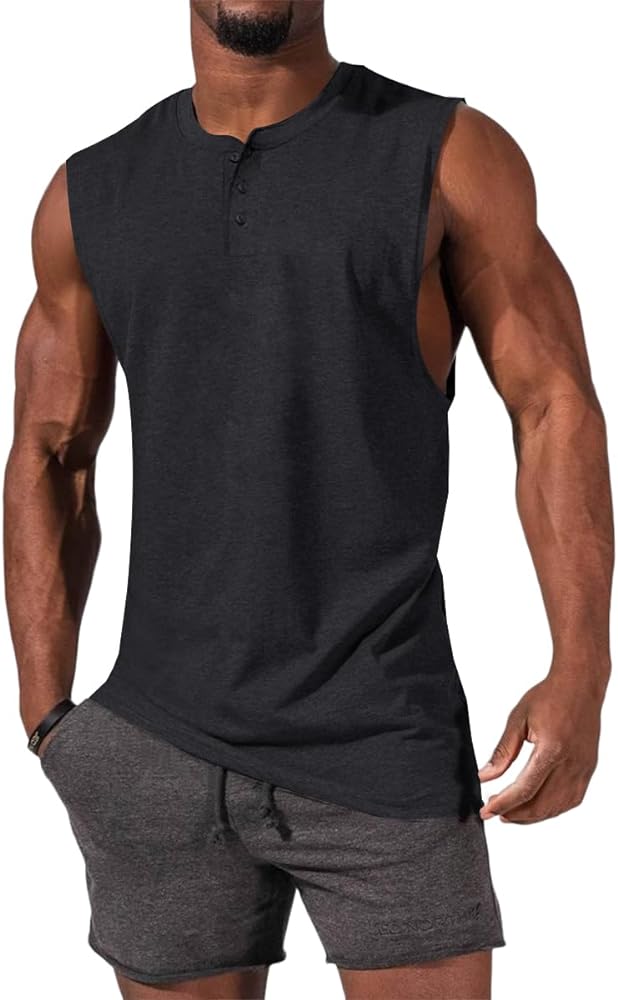 ZIWOCH Men's Sleeveless Tank Tops Crewneck Solid Loose Fit Shirt