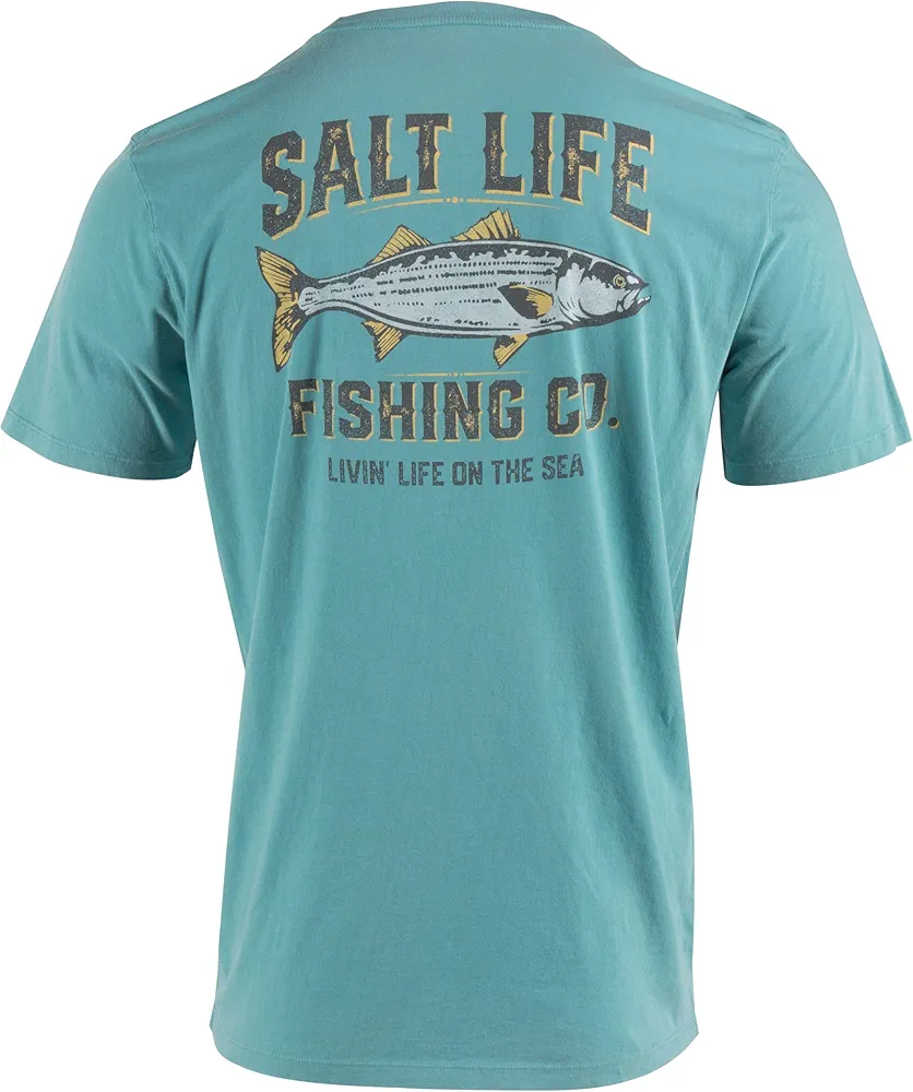 Salt Life Men's Life on The Sea Short Sleeve Salt Washed Pocket Tee Shirt