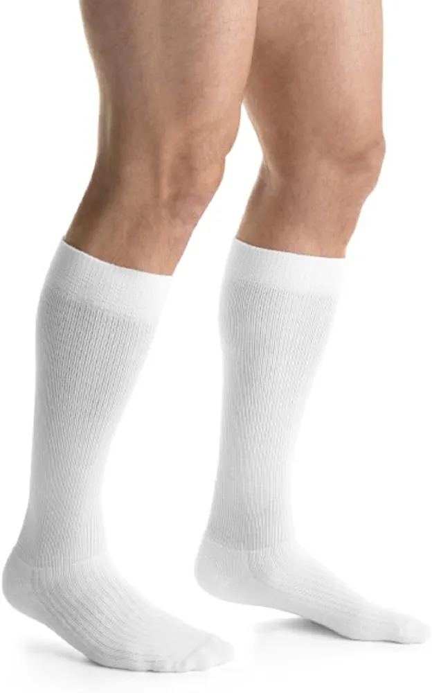 JOBST ActiveWear 20-30mmHg Compression Socks Knee High, Closed Toe, Cool White, Large