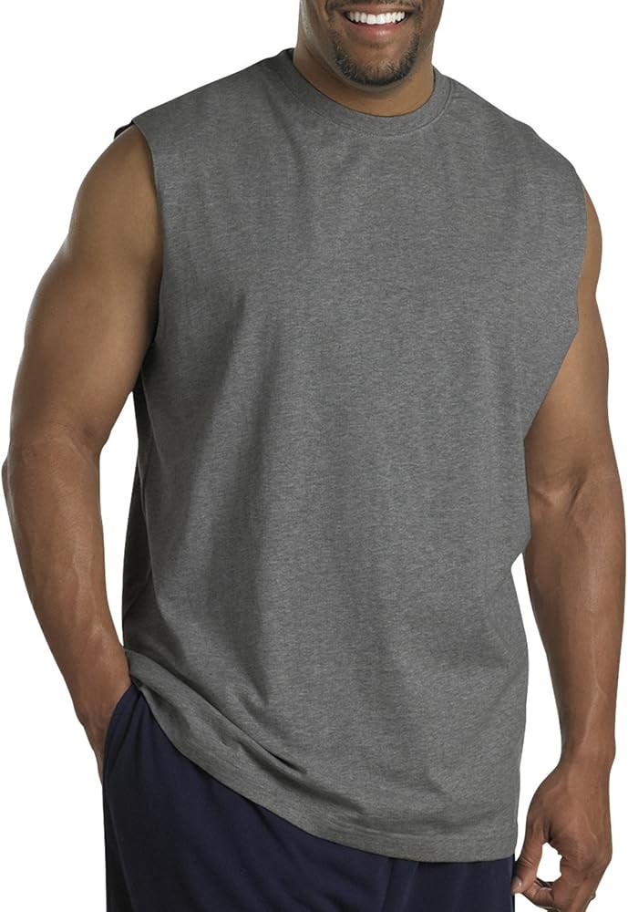 Harbor Bay by DXL Big and Tall Moisture-Wicking Muscle T-Shirt