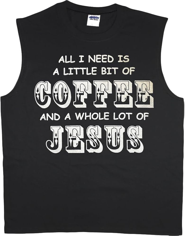 Jesus Coffee Funny T-Shirt Sleeveless Muscle Tee Mens Tank Tops