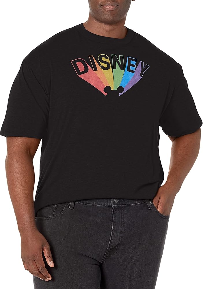 Disney Big & Tall Classic Mickey Prisma Ears Men's Tops Short Sleeve Tee Shirt