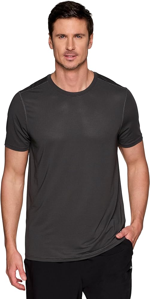 RBX Active Gym Shirt for Men, Short Sleeve Lightweight Stretch Jersey Mesh Quick Drying Crewneck Running Workout T-Shirt