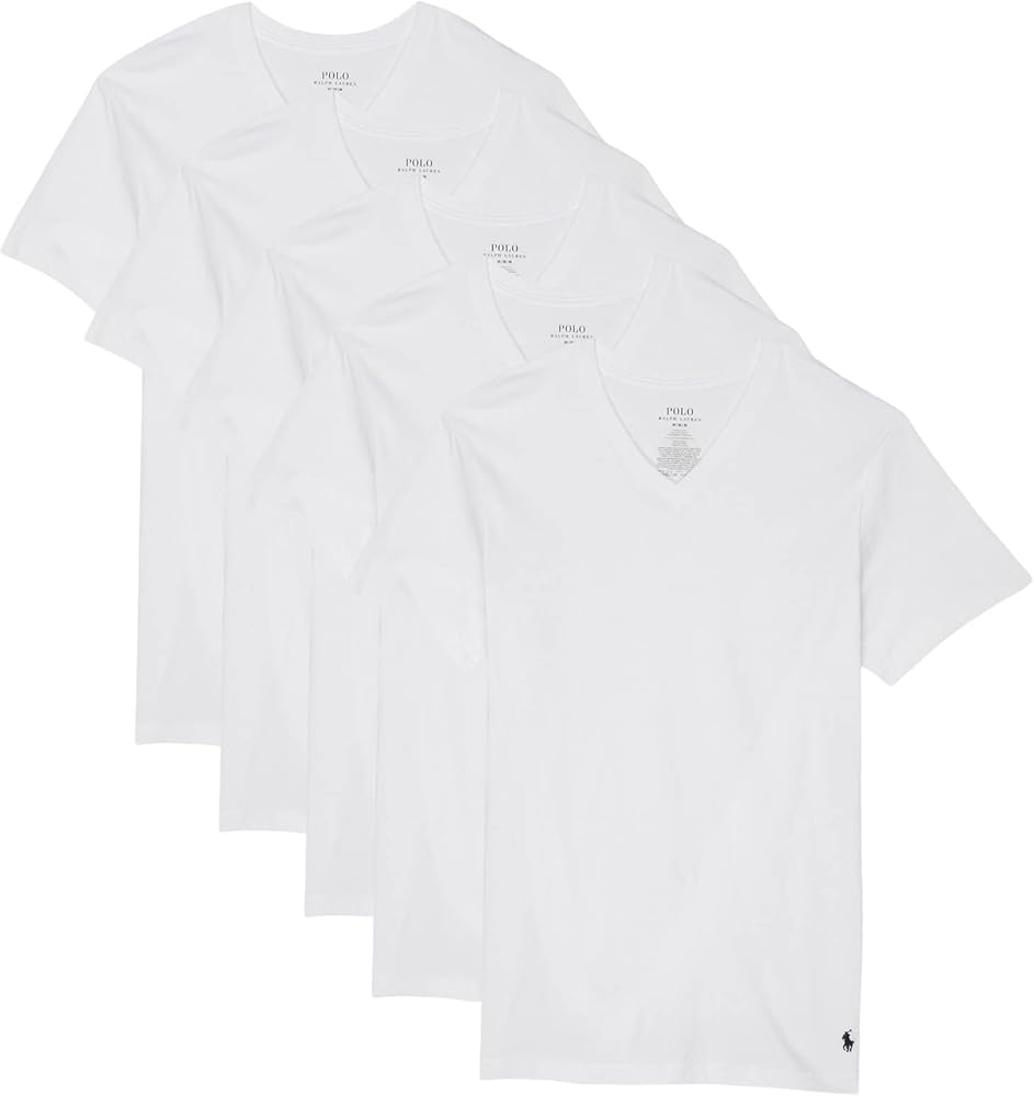 POLO RALPH LAUREN Classic Fit Wicking V-Neck 5-Pack Undershirts