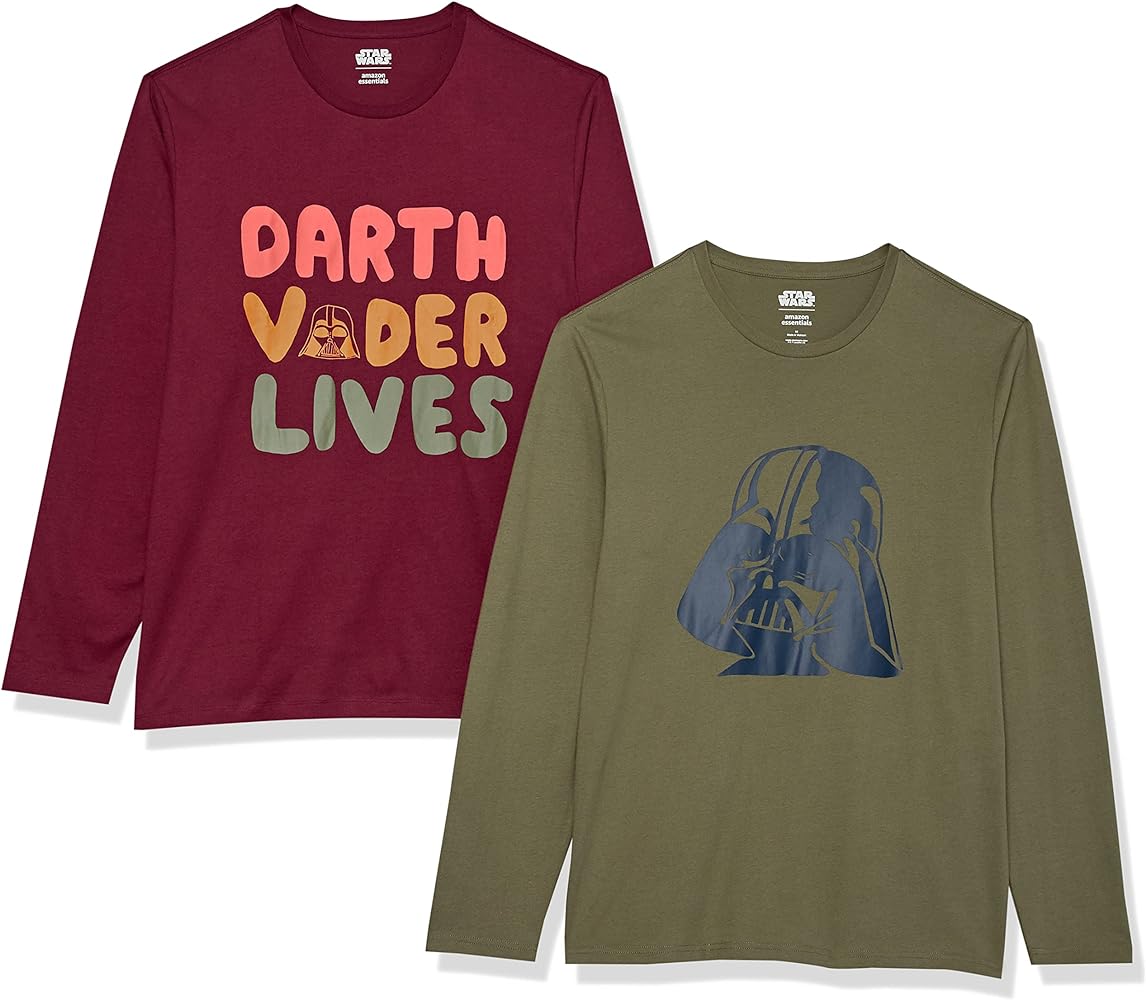 Amazon Essentials Disney | Marvel | Star Wars Men's Long-Sleeve T-Shirts, Pack of 2