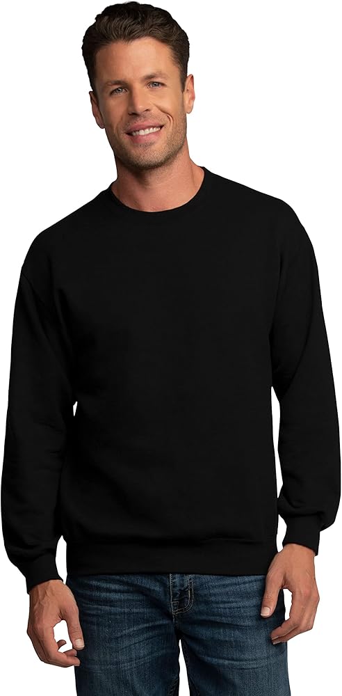 Fruit of the Loom Men's Eversoft Fleece Sweatshirts & Hoodies, Sweatshirt-Black, Small, A11000