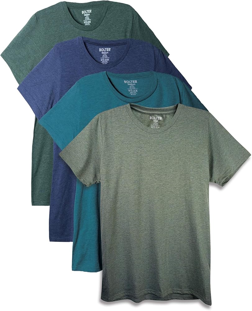 Bolter 4 Pack Men's Everyday Cotton Blend Short Sleeve T-shirt