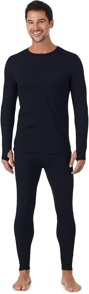 Cuddl Duds Mens Thermal Underwear - Heavyweight Base Layer 2-Piece Set - Cozy Moisture-Wicking Long Johns - Winter Clothing