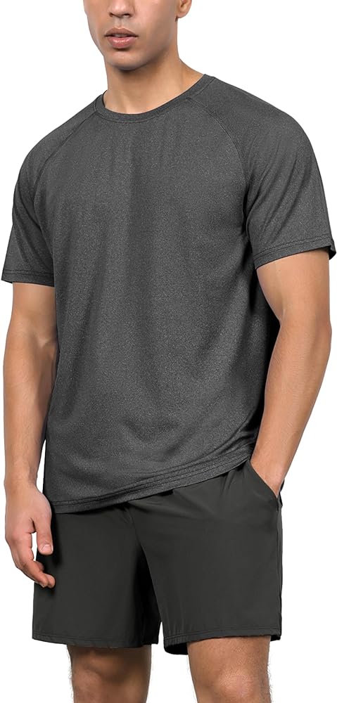 ODODOS Men's Quick Dry Short Sleeve Shirts UPF 50+ Sun Protection SPF Athletic Tops Workout T-Shirts