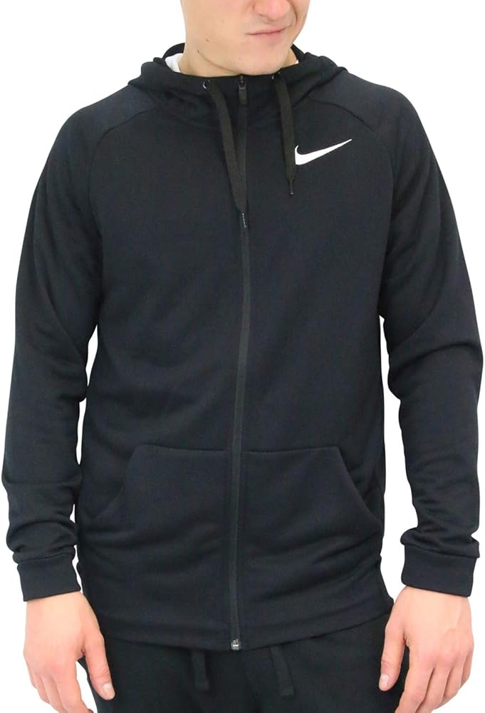 Nike Mens Full Zip Dri-Fit Training Hoodie Black/White 860465-010-Size Small