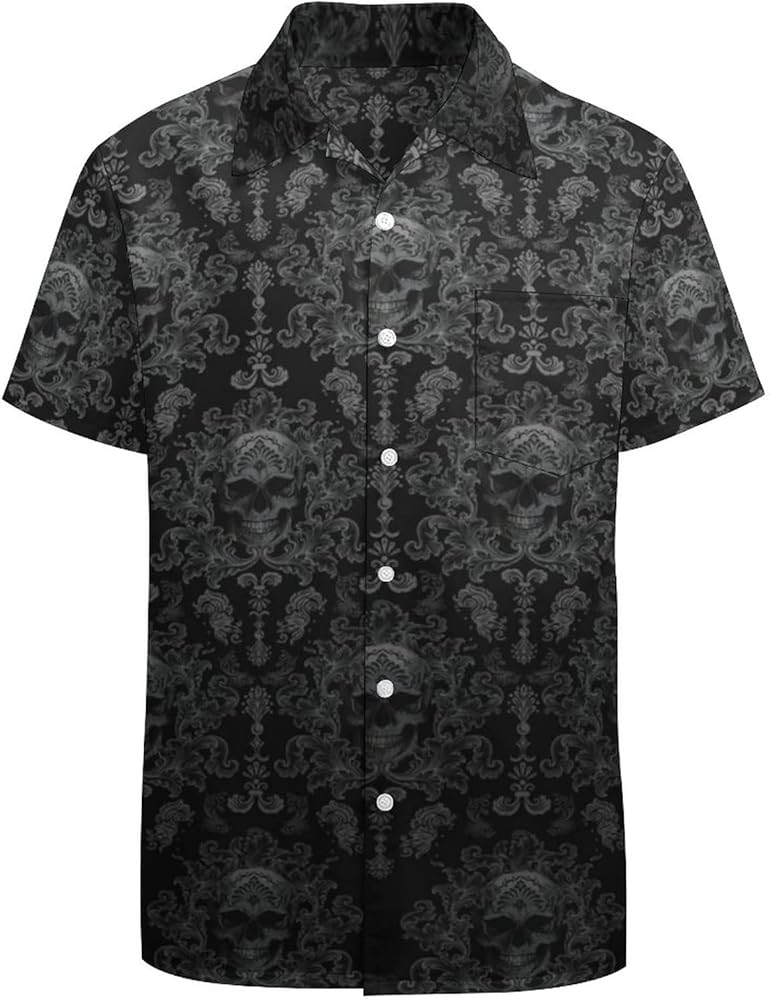 Shirt for Mens, Button Down Shirts Short Sleeves Party Shirts Printed Hawaiian Shirts