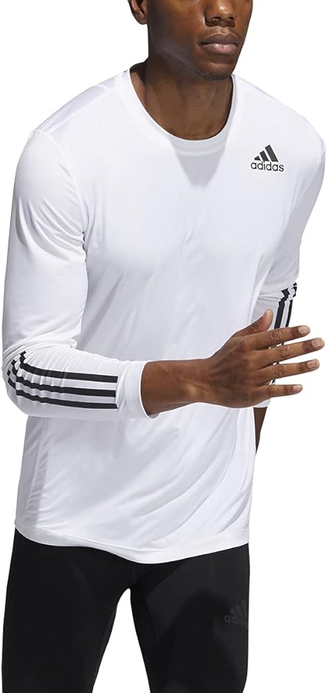 adidas Men's Techfit 3-Stripes Fitted Long Sleeve Top