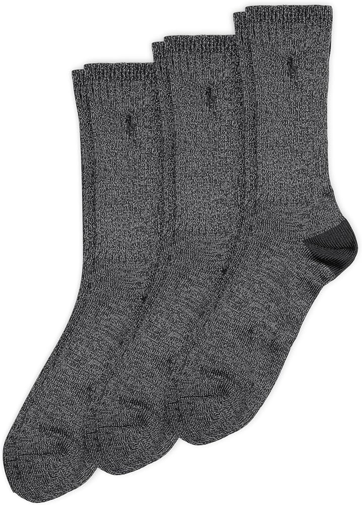 POLO RALPH LAUREN Men's Super Soft Ragg Casual Crew Socks-3 Pair Pack-Heel-Toe Reinforcement