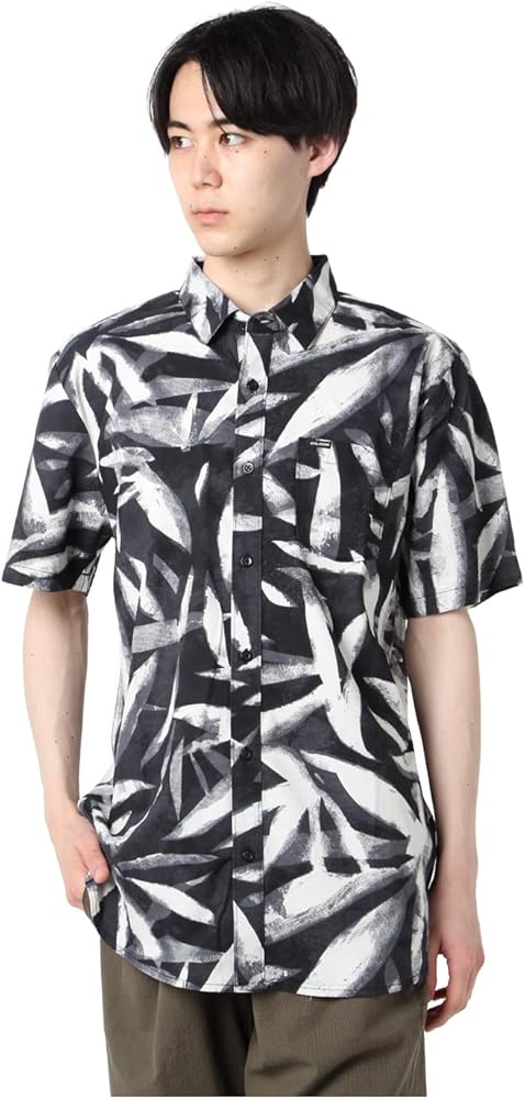 Volcom Men's Echo Leaf Short Sleeve Button Down Hawaiian Shirt