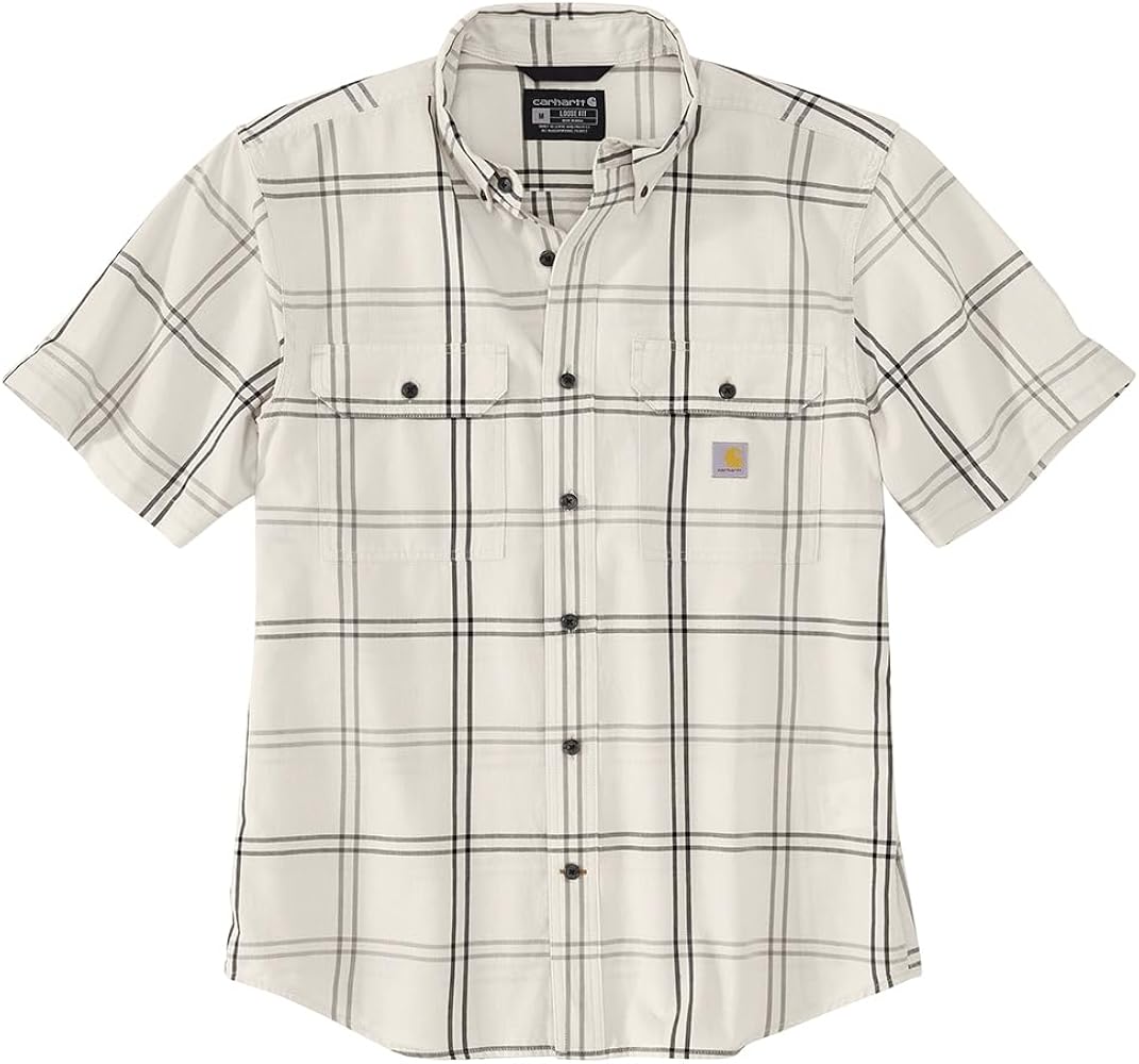 Carhartt Men's 106140 Loose Fit Midweight Short-Sleeve Plaid Shirt