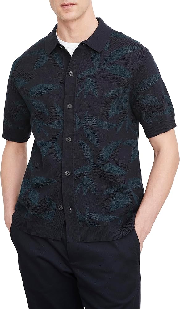 Vince Men's Floral Jacquard S/S Button Down