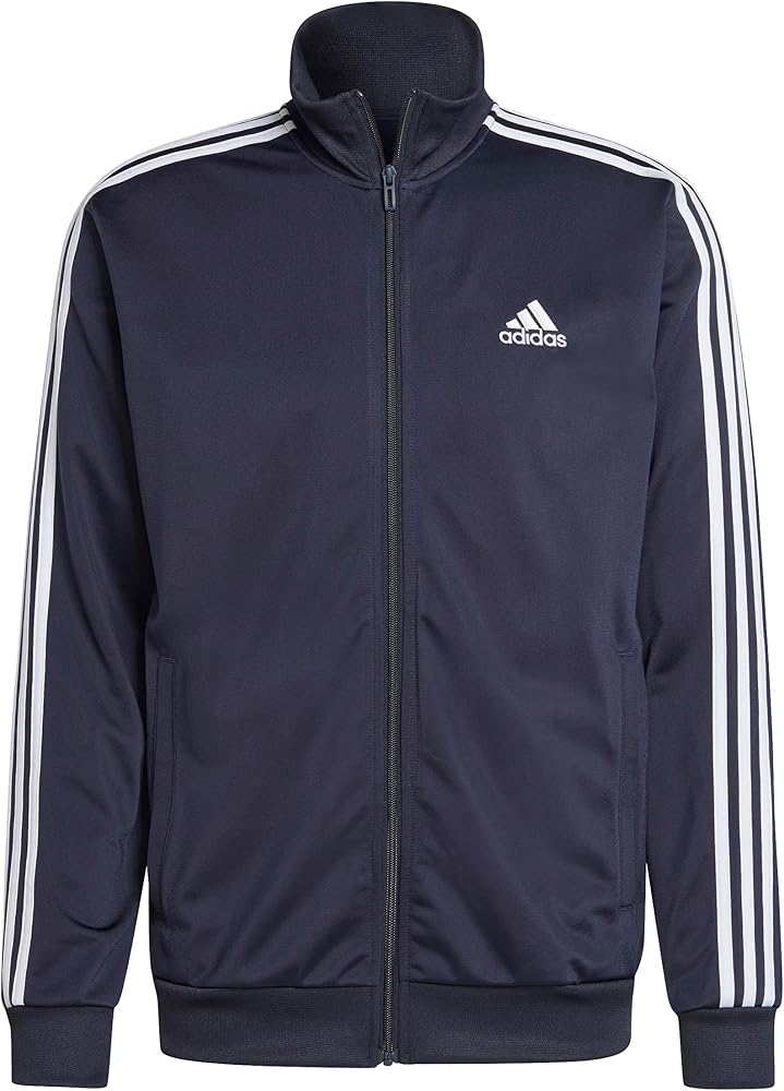 adidas Men's Size Basic 3-stripes Tricot Track Suit Legacy, Ink/White, X-Large/Tall + 2"